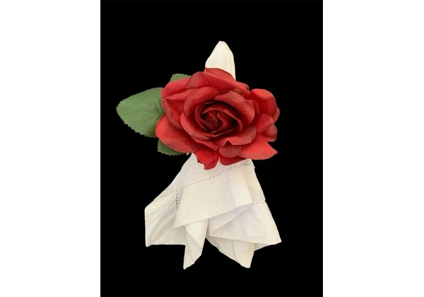 Porta guardanapo de rosas vermelhas - novo - kit com 4