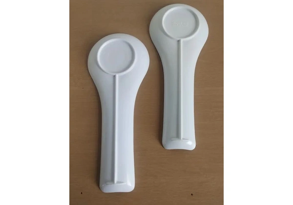 Kit com 2 descanso para colher e talheres em melamina decorado - cor branco