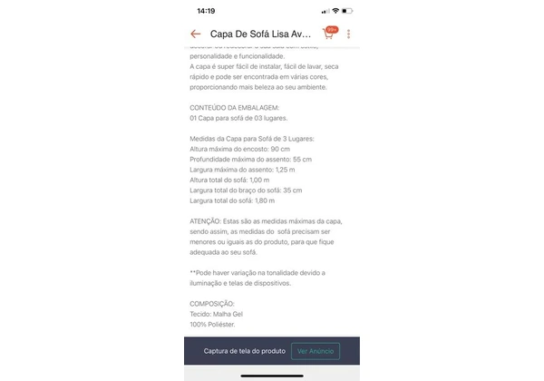 Capa de sofá cinza