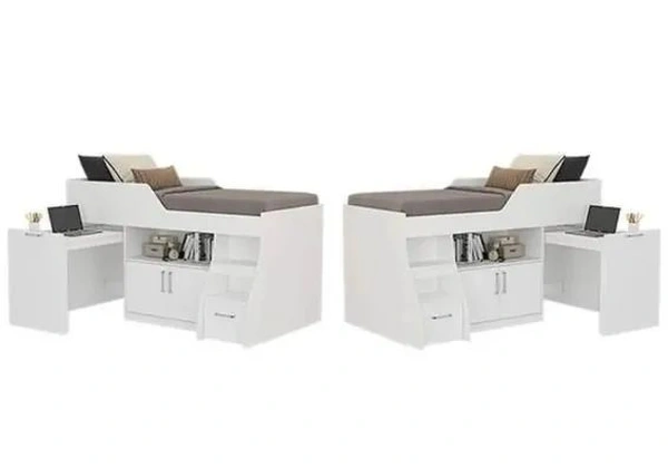 Cama Multifunção Bianca MDF com 2 portas, 1 gavetão e escrivaninha