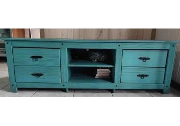 Rack em madeira cor Tiffany Tok Stok