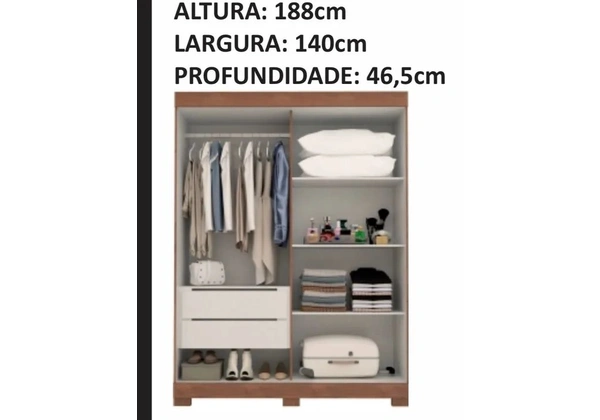 Guarda roupa ayla 100% MDF
