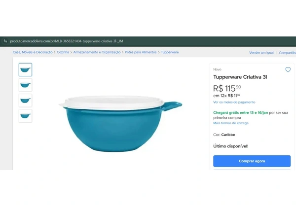 Tupperware 3L Azul