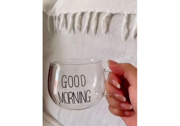 Xícara em vidro borossilicato com frase 400ml