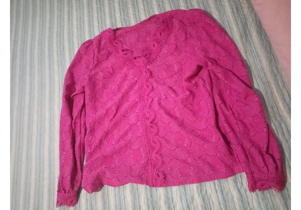 Blusa de manga comprida rosa
