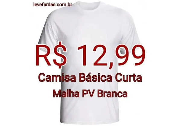 Camisa Básica Manga Curta - Malha PV Branca