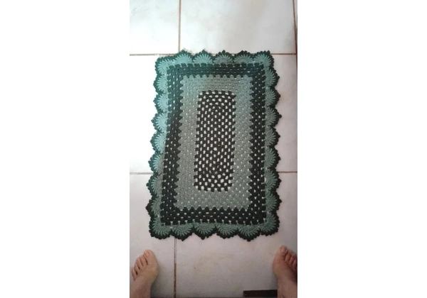 Conjunto de tapetes de crochê para banheiro