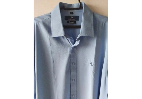 Camisa Dudalina (Tamanho G) Azul Celeste Manga Longa