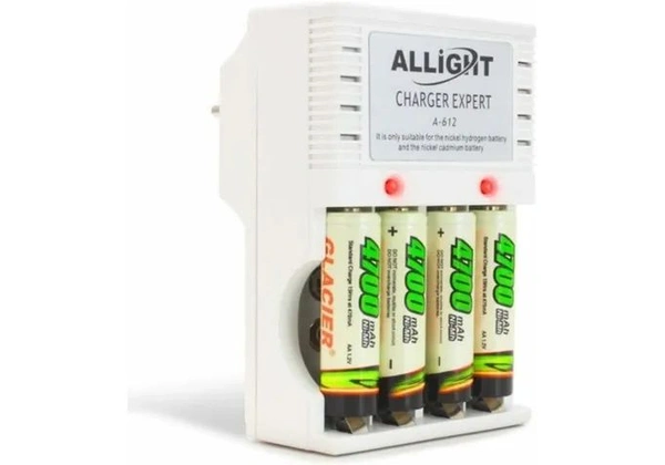 Kit Carregador + 4 Pilhas Aa 4800mah Recarregável - 1074
