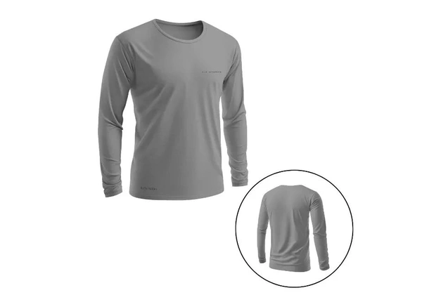 Camiseta UV50+ Cinza: Proteção Solar e Secagem Rápida