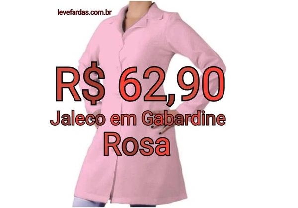 Jaleco Rosa em Gabardine