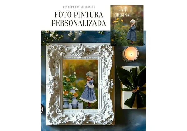 Quadro Vintage personalizado -Foto Pintura
