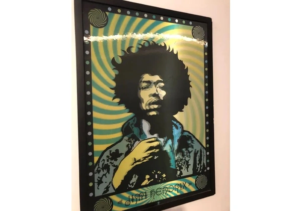 Quadro decorativo Jimi Hendrix holográfico