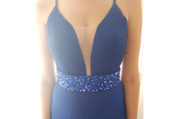 Vestido azul marinho Dolps vestir uma vez <br>Tamanho 40<br>120, 00