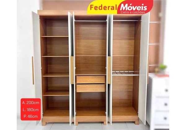 Guarda Roupa 6 Portas MDF - Renove seu Lar conosco, venha!