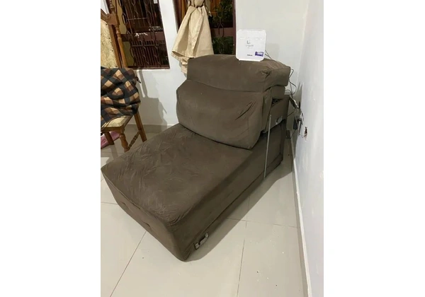 Sofá de Canto em Suede Marrom