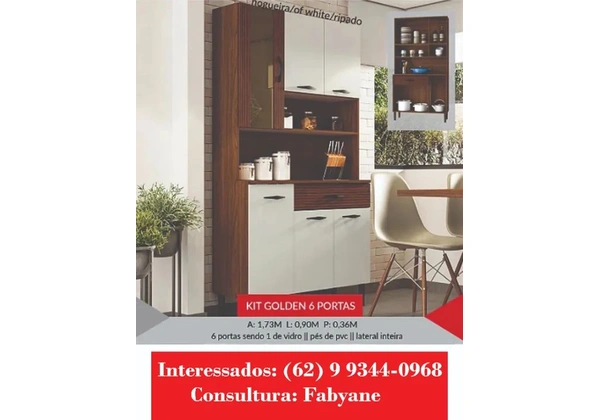 Armario de Cozinha kit golden 6 portas