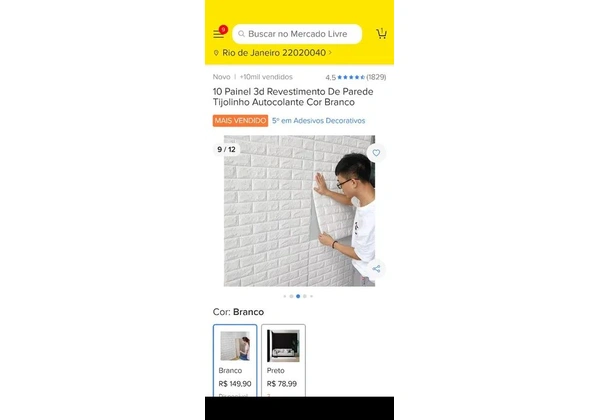 7 painéis 3d tijolinho branco