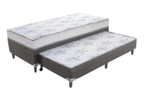 Cama Box Solteiro Molas com Auxiliar D28 Gardênia Spring