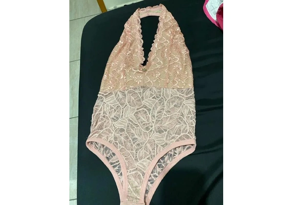 Body Renda Rosa G