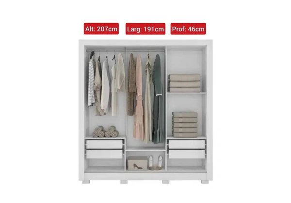 Guarda Roupa 3 Portas e 4 Gavetas Novo Pronta Entrega
