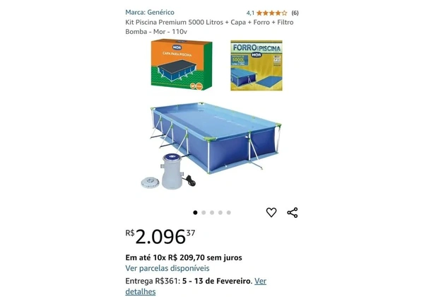 Piscina 5.000 L + kit piscina