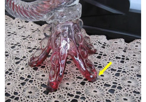 Vaso de cristal / centro de mesa Murano - Estilo Cornucópia