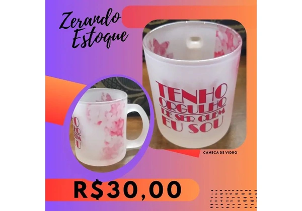 Canecas de vidro jateado/fosco - Batman ou Orgulho