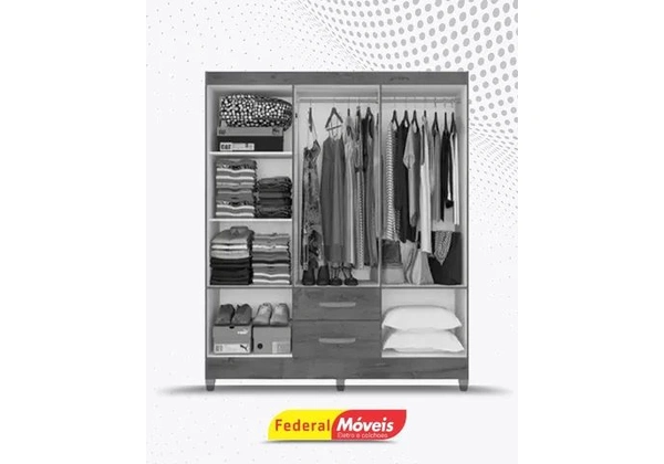Guarda Roupa 6 Portas 2 Gavetas Super Lindo Novo Fazemos Entrega