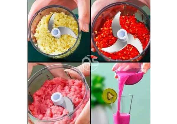 Mini Processador Triturador Manual De Alimentos 500ml