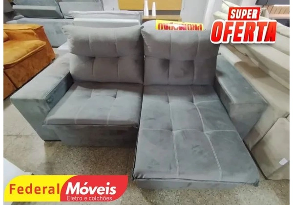 SOFA RETRÁTIL E RECLINÁVEL MOLAS Ensacadas 2 MTS VARIAS CORES E MODELOS