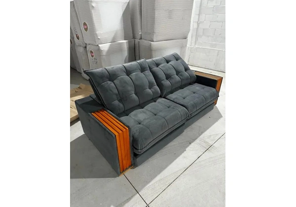 Sofá Retratil e Reclinavel 3 Lugares Suede