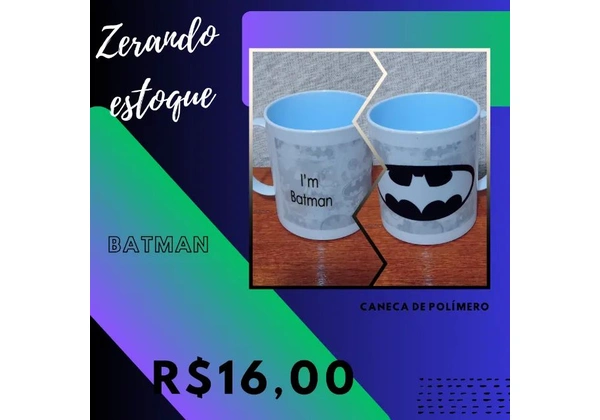 Caneca de polímero/plástico resistente - Batman, I'm Batman ou Homem de Ferro