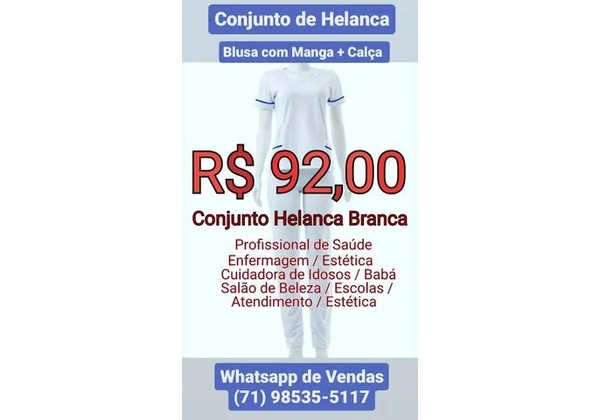 Conjunto de Cuidadora / Babá / Saúde e Beleza