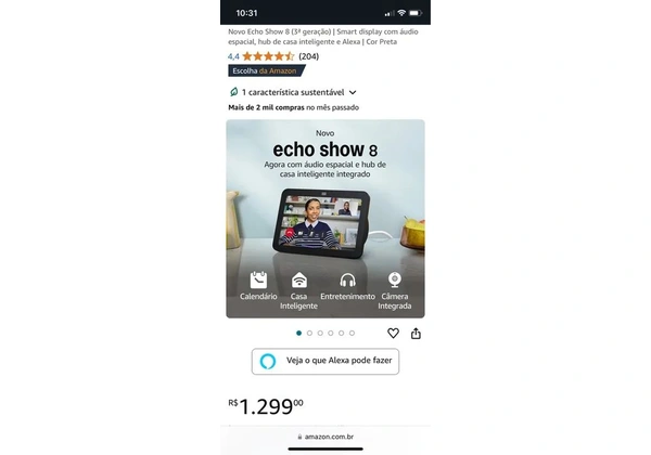 Echo Show 8 (3° geração-ultima)-NOVO, comprado EUA