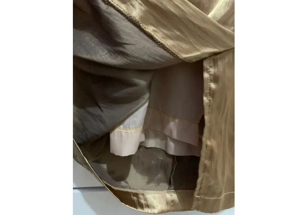 (TAM: 44-46 ou G-GG) Vestido Dourado Social Madrinha Casamento Festa Formatura Culto