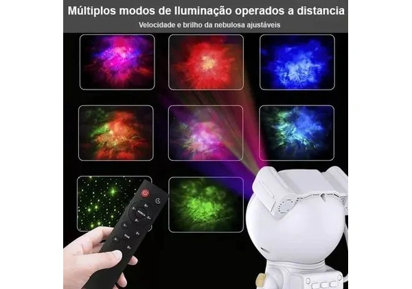 Projetor De Luzes Estrelas Galáxia Astronauta Com Controle