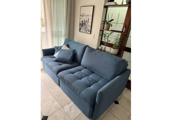 Sofá-cama 3/4 Lugares com Revestimento em Tecido