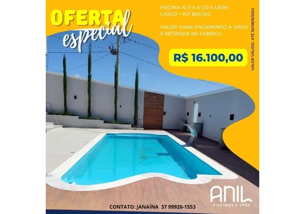 JA - Piscina de fibra 10 metros - modelo exclusivo