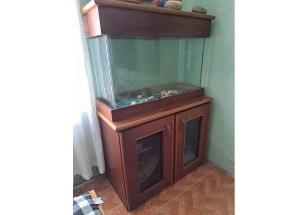 Aquário de água doce com armário