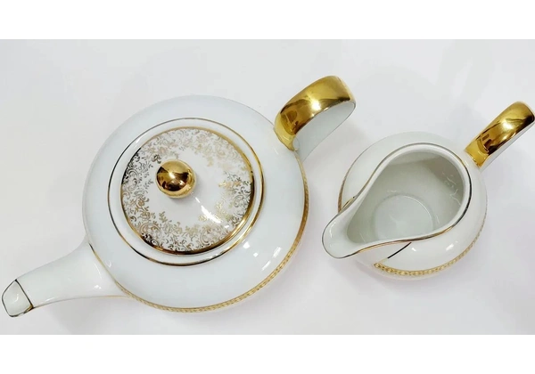 Bule e Leiteira de Porcelana Mauá
