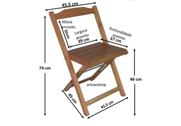Mesa dobrável com 4 cadeiras