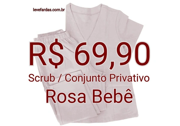 Scrub / Conjunto Privativo Rosa Bebê <br>