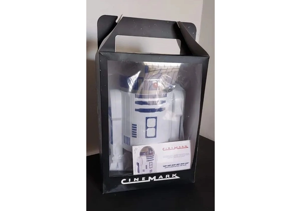 Balde de pipoca e refrigerante R2D2 Star Wars com certificado - lacrado