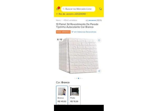 7 painéis 3d tijolinho branco