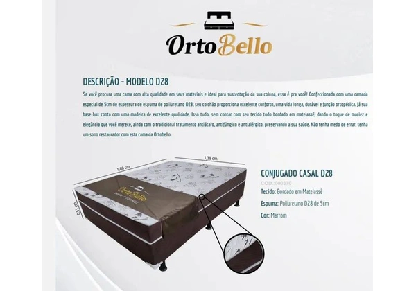 CAMA BOX CASAL D28 ORTOBELLO.