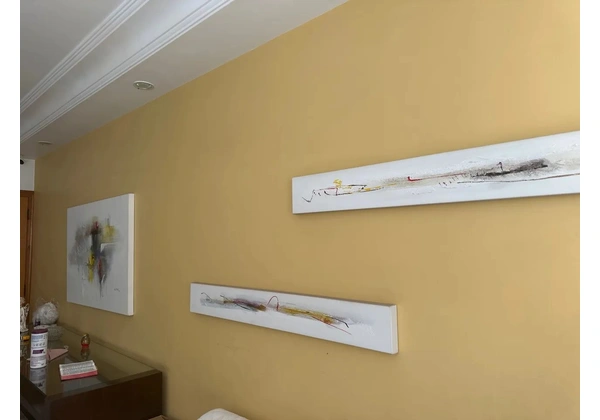 Trio de quadros abstratos modernos para decoração