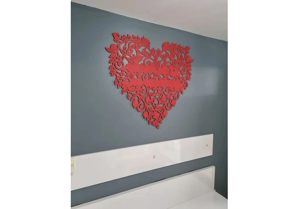 Quadro decoração de parede em formato de coração