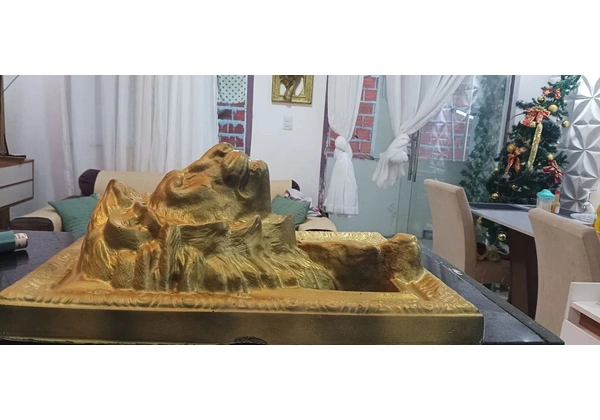Escultura Leão da tribo de Judá de Gesso com pó de mármore