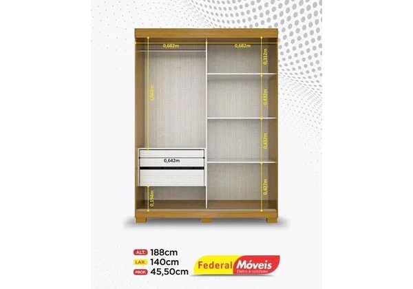 Guarda-Roupa 100% MDF 2 Portas 2 Gavetas Super Lindo Novo Fazemos Entrega